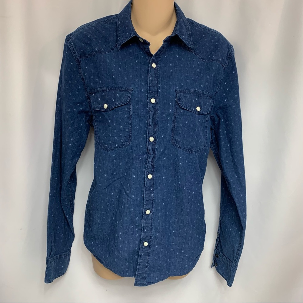 Lucky Brand Blue Denim Western Pearl Snap Shirt